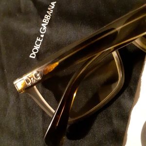 Dolce & Gabbana Mens Glasses w clear lenses non prescription, Case, and cloth.